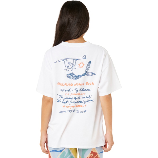 2025 Rip Curl Womens Shore Break Heritage Tee 0KRWTE - Optical White